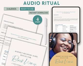 Rituales de audio para la recuperación del agotamiento para mujeres negras (descarga instantánea) / Meditación guiada para la sanación, el descanso y la restauración con guía complementaria