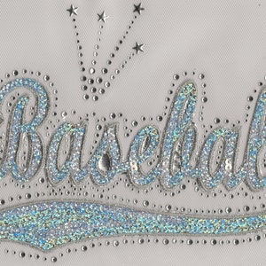 Baseball Sequins and Rhinestone Heat Transfer Applique ONLY CLOSEOUT SALE
