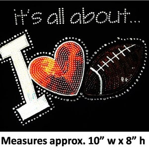 Football It&#39;s All About Football Sequins and Rhinestone Transfer Applique ONLY CLOSEOUT SALE