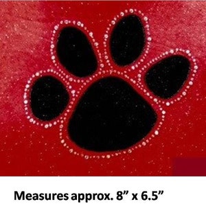 CLOSEOUT SALE Paw (Black) Sequins and Rhinestone Transfer Applique ONLY