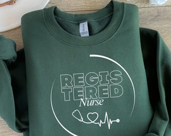 Registered Nurse Sweatshirt,RN Crewneck,Nursing Student Gift ,Medical Staff Apparel,Healthcare Worker Sweatshirt