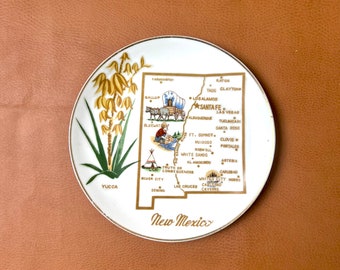 Vintage Collectors Plate from New Mexico—Southwest Souvenir Collectible