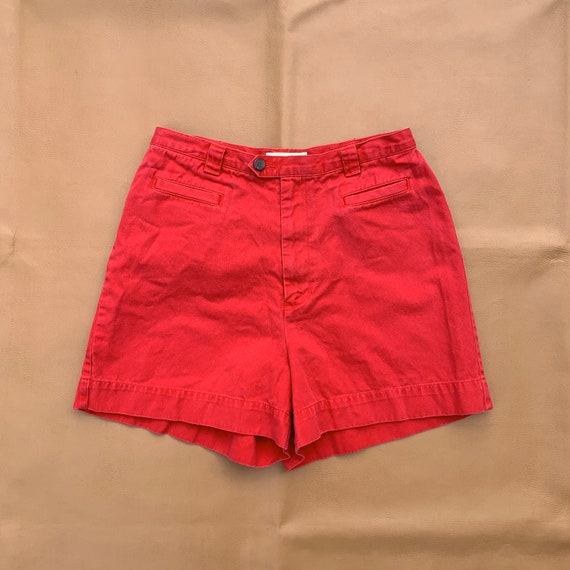 Womens Red Chinos Shorts—Vintage 90s The Limited—Size… Gem