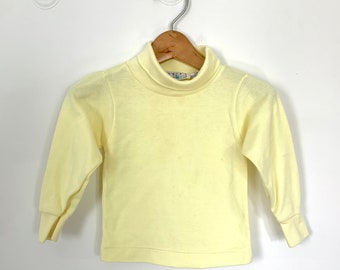 Vintage 90s Kids Yellow Turtleneck, Little Brooke for Children, Size 3T