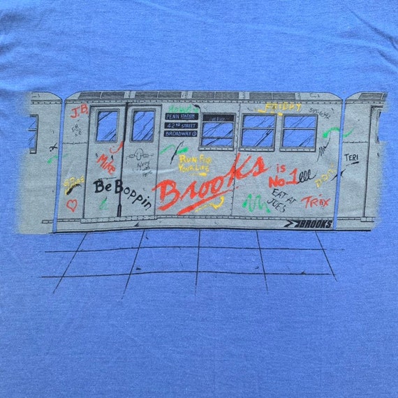 Vintage 80s Brooks Running NYC Subway Graffiti Sin