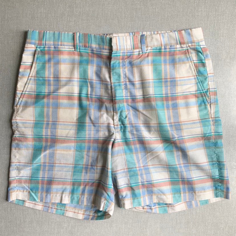 Vintage 80s JC Penney Pastel Plaid Shorts The Fox Collection Etsy
