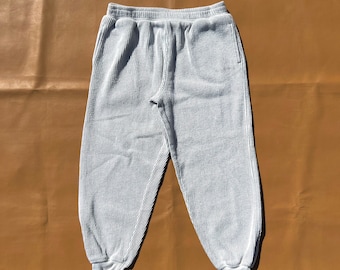 90s Big Dogs Kids Pinstripe Sweatpants—Gray Seersucker Childrens Joggers—Size 6/7