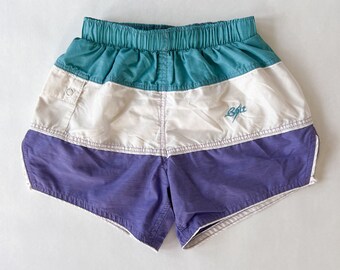 Vintage 80s Boys Swim Shorts by Bolt—Kids Beach Wear