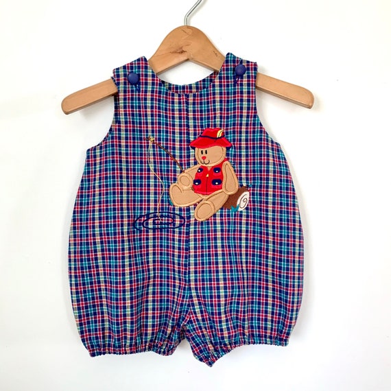 NWT Vintage Baby Romper from Jacobson’s, Plaid Sl… - image 7