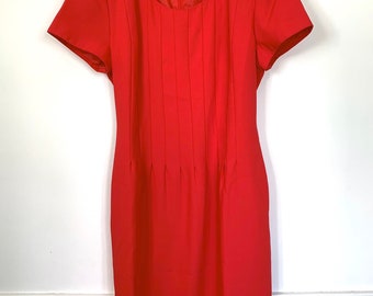 Vintage Womens Red Dress with Tie, Kathy Che, Size 10