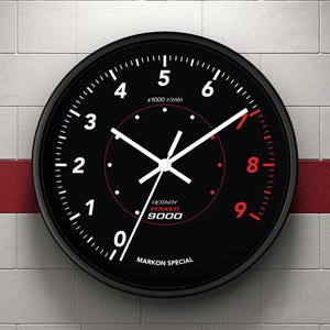 Tachometer Racing RPM Gauge Wall Clock | Automotive Garage Decor