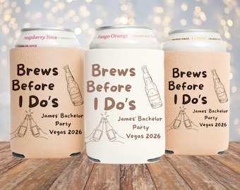 Brews Before I Do’s Can Cooler, Bachelor Party Can Cooler, Custom Groom Crew Sleeve, Beer Bachelor Weekend, Personalized Bachelor Favor