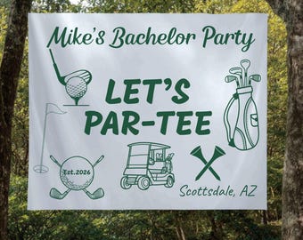 Golf Bachelor Party Banner, Let’s Par-Tee Bachelor Party Decor, Custom Golf Bach Weekend Sign, Men Golf Party Backdrop