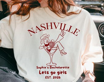 Koszula na wieczór panieński w Nashville, koszula na wyjazd kawalerski w Nashville, spersonalizowana koszula narzeczonej w Nashville