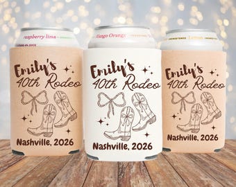 Rodeo Bachelorette Can Cooler, Personalized Birthday Party Favor, Custom Can Sleeve, Western Birthday Trip Drink Holder