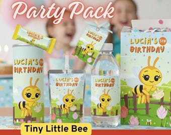 tiny little bee decoration, bee birthday, gable box printable, bee supplies, party favor template