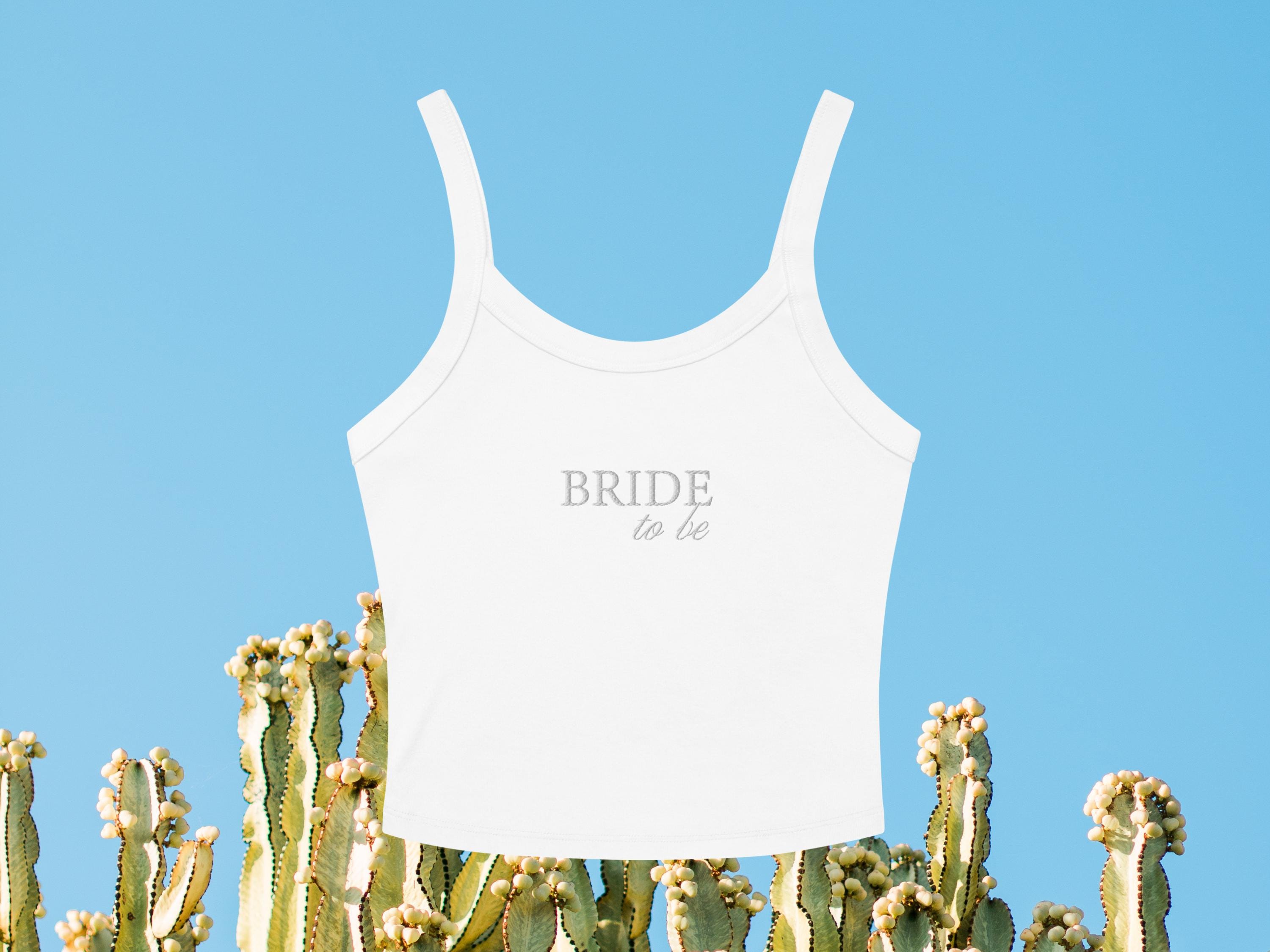 Bride To Be Embroidery Women's Micro-rib Tank Top Shirt, Woman Owned Shop