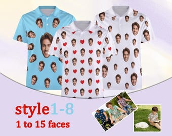 Custom Polo for Golfer, Personalized Face Photo Polo Shirt, Father's Day Gift