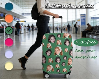 Custom Photo Luggage Cover, Personalized Travel Suitcase Protector