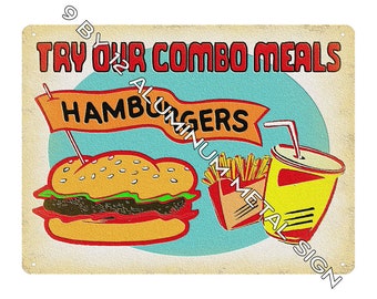 Hamburger chain restaurant decoration METAL SIGN funny gift for diner wall decor art 296