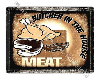 Butcher shop DELI decoration METAL SIGN  funny Diner vintage style art wall plaque 042