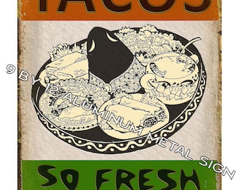 Tacos Mexican Food METAL SIGN funny gift Spanish restaurant wall decor art 574