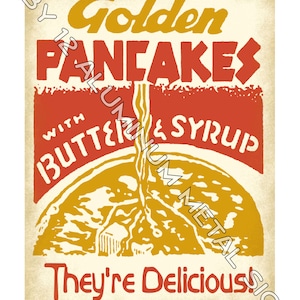 PANCAKE decoration METAL SIGN vintage style restaurant diner wall decor art plaque
