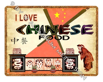 CHINESE Food METAL SIGN great gift for deli diner restaurant wall decor or funny home kitchen wall decor art 327