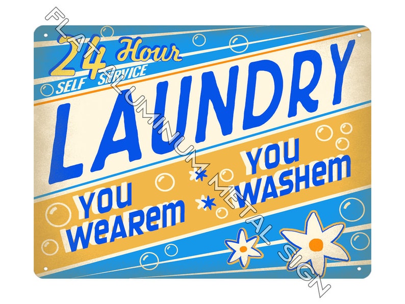Laundry Room Laundromat Decorations Metal SIGN Vintage Style Etsy