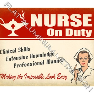 Nurse RN decoration METAL SIGN Hospital office gift retro wall decor art