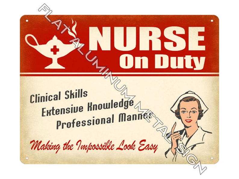 Nurse RN decoration METAL SIGN Hospital office gift retro wall decor art image 1