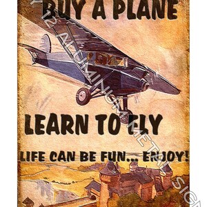 AIRPLANE Lessons Pilot METAL SIGN Aviation art Vintage style air hanger wall decoration 552