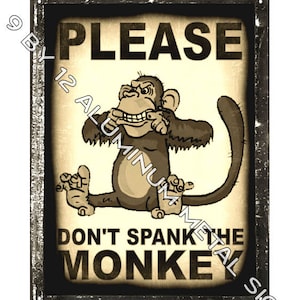 MONKEY funny METAL SIGN joke gift vintage style mancave wall decor art 123