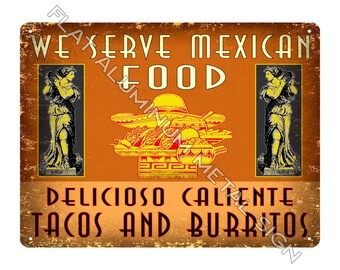 Mexican restaurant decoration METAL SIGN deli diner vintage style wall art 173