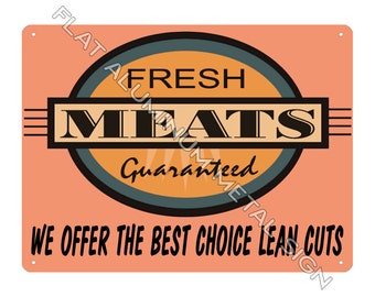 Butcher meat shop deli decoration METAL SIGN retro style restaurant wall art 050