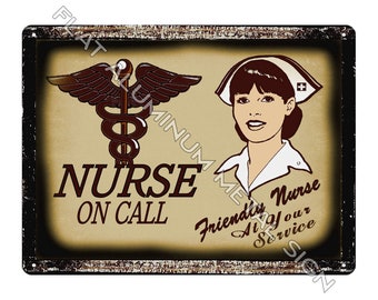 Nurse hospital RN decoration METAL SIGN vintage style art wall plaque 141