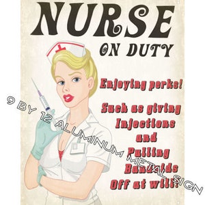 Nurse On Duty METAL SIGN funny gift vintage style wall decor art 570