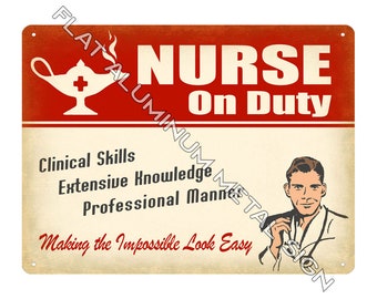 Nurse RN decoration METAL SIGN Male version Hospital office gift retro wall decor art