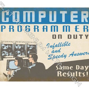 Computer Progammer On Duty Metal Sign funny Office decorations computer repair wall decor