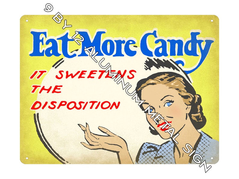 Eat More Candy Metal Retro Sign for candy store decorations kitchen wall decor image 1