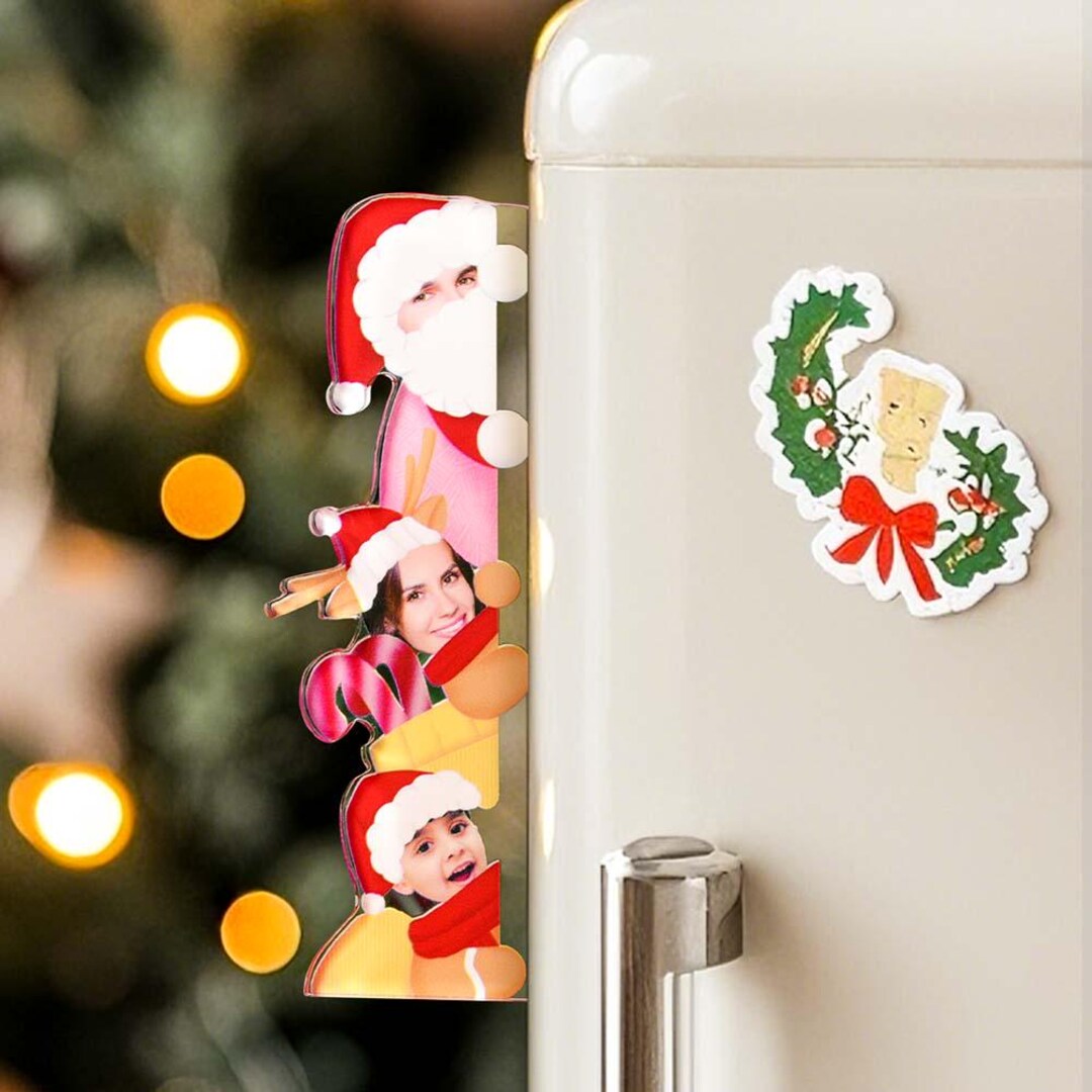Personalized Photo Christmas Refrigerator Magnets - Etsy