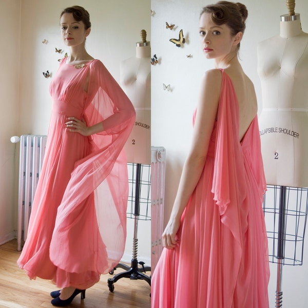 RESERVED // 1960s // frank starr chiffon butterfly gown