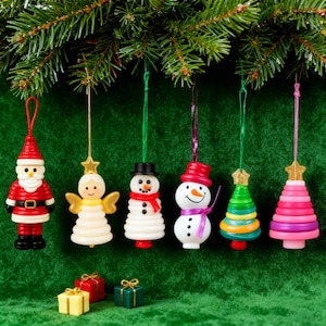 DIY Button Christmas Ornament Kit,Holiday Craft Activity,Snowman Christmas Tree Santa Angel Highland Cow Gifts For Children