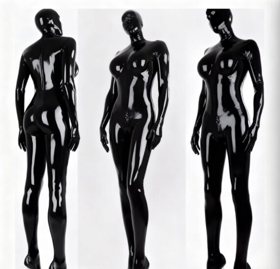 100%Latex Overall Rubber Gummi Ganzanzug Catsuit Chest stitching Mask Suit
