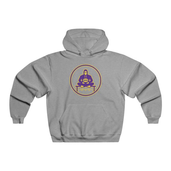 The Mindful Athlete® Football Hoodie | Purple & Gold | Breathe Believe Ball | Sports Meditation Sweatshirt