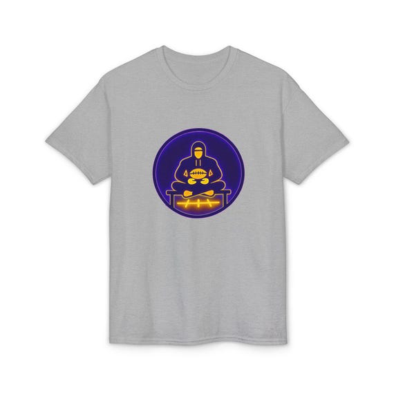 Mindful Quarterback Tee | Purple & Gold | Breathe Believe Ball | Sports Meditation T-Shirt