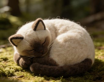 ヴィンテージ猫の置物 カントリーアーティスト シャム猫 7インチ 樹脂