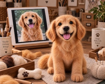 Dog Memorial Gift Custom Felt Pet Portrait from Photo, Pet Remembrance Gift, Pet Loss Gift, Personalized Dog Keepsake
