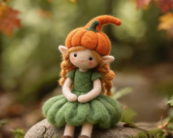 Whimsical Felted Forest Fairy Doll | Needle Felt Elf Decor | Cute Fantasy Figurine | Nature-Inspired Gift for Fairy Lovers