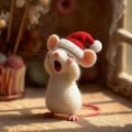 Wool Felted Mouse Doll, Handmade Wool Animal Toy, Miniature Mouse Figurine, Needle Felt Ornament Gift for Her, Nursery or Kids Room Decor